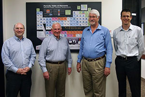 Jerry Sanders visits Quantum Design on behalf of the San Diego Chamber of Commerce
